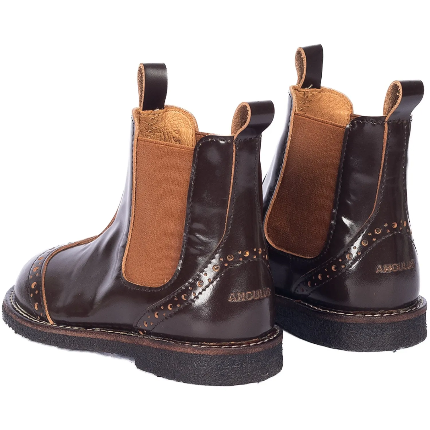 Angulus Brown/CAndnac Chelsea Boot Med BrAndue Hulmønster