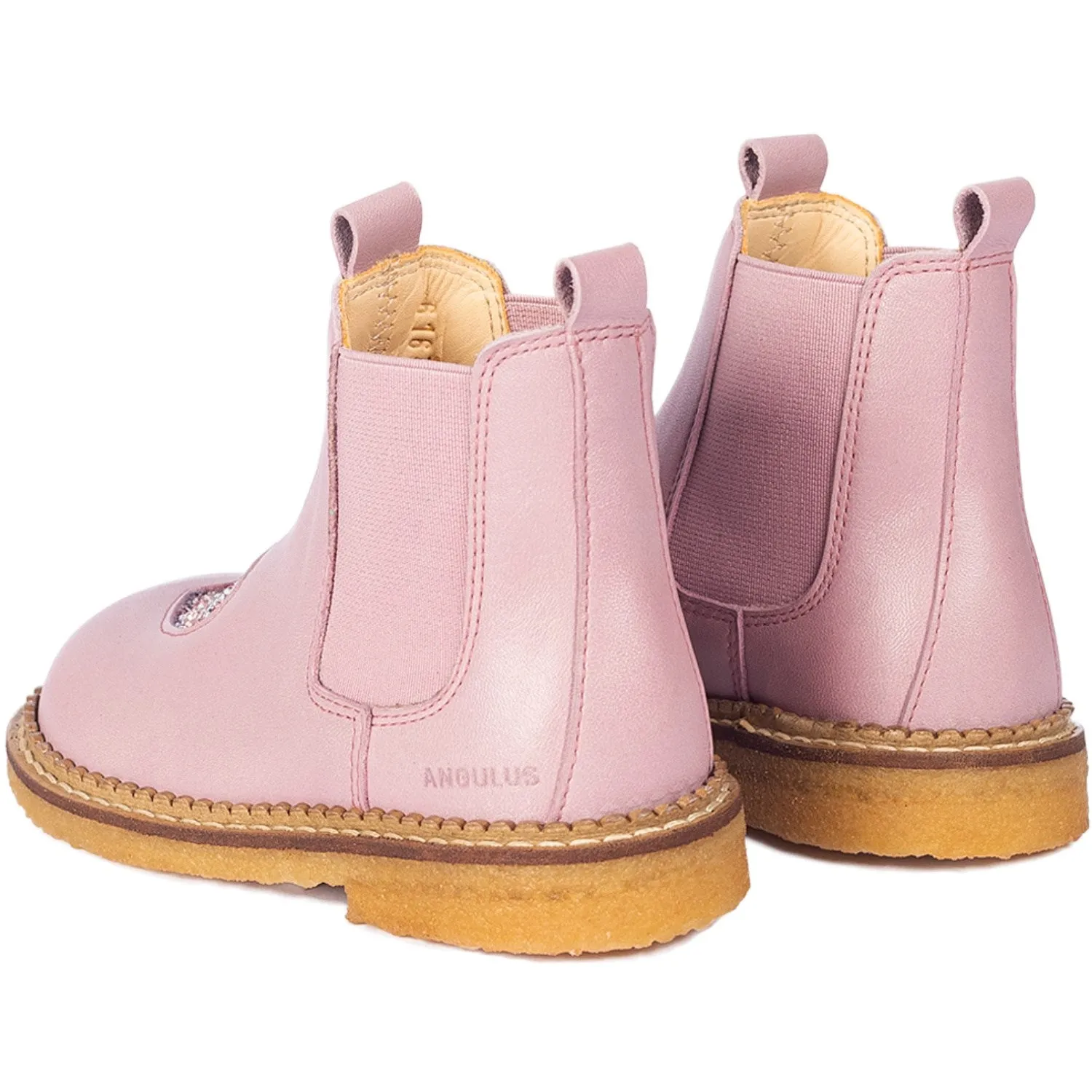 Angulus Mauve/Mauve Glitter Chelsea Heart Boot