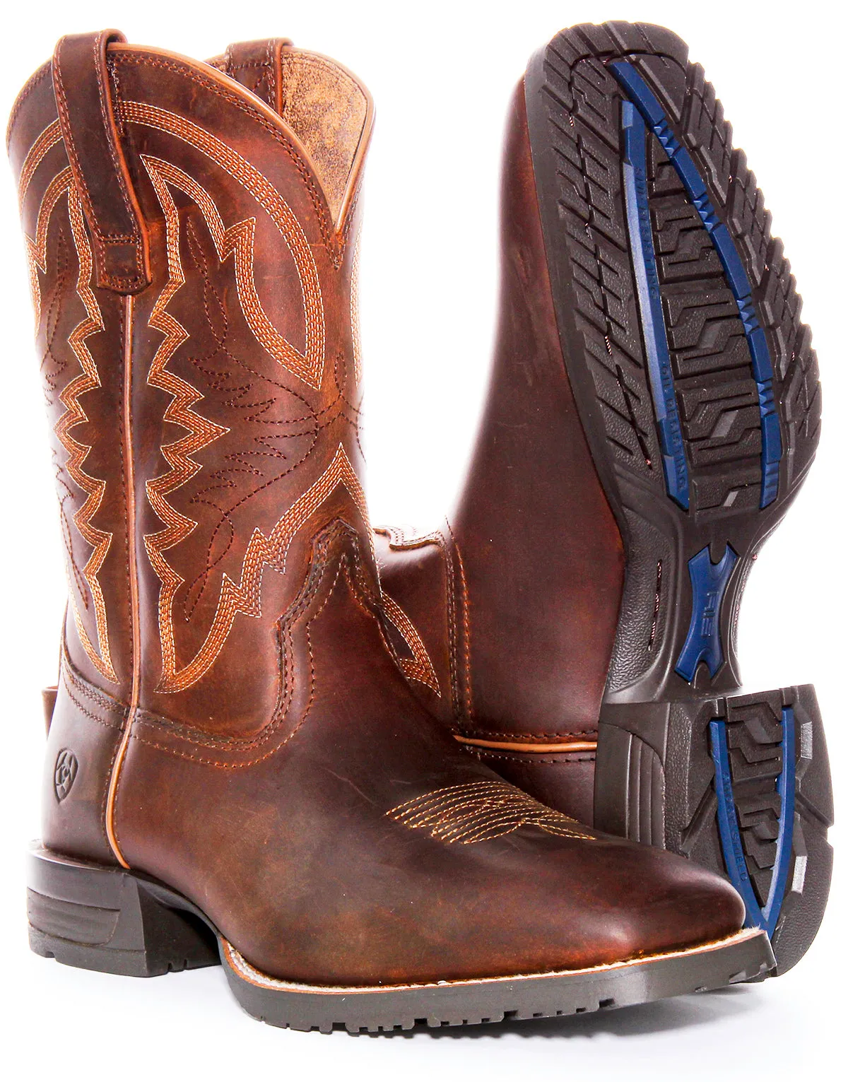 Ariat Hybrid Ranchwork In Brown Blue For Men