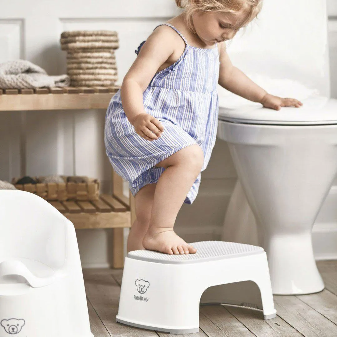 BabyBjorn Step Stool - White   Grey