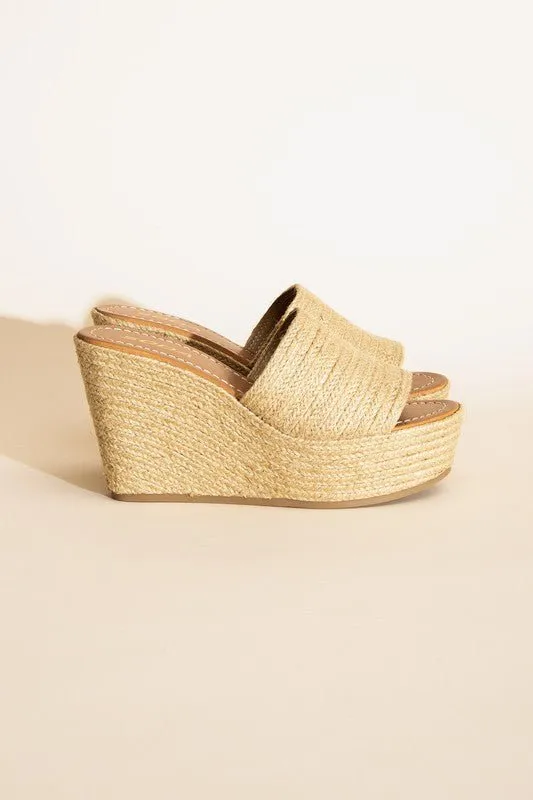 Belinda Rafia Wedge Platform Sandals