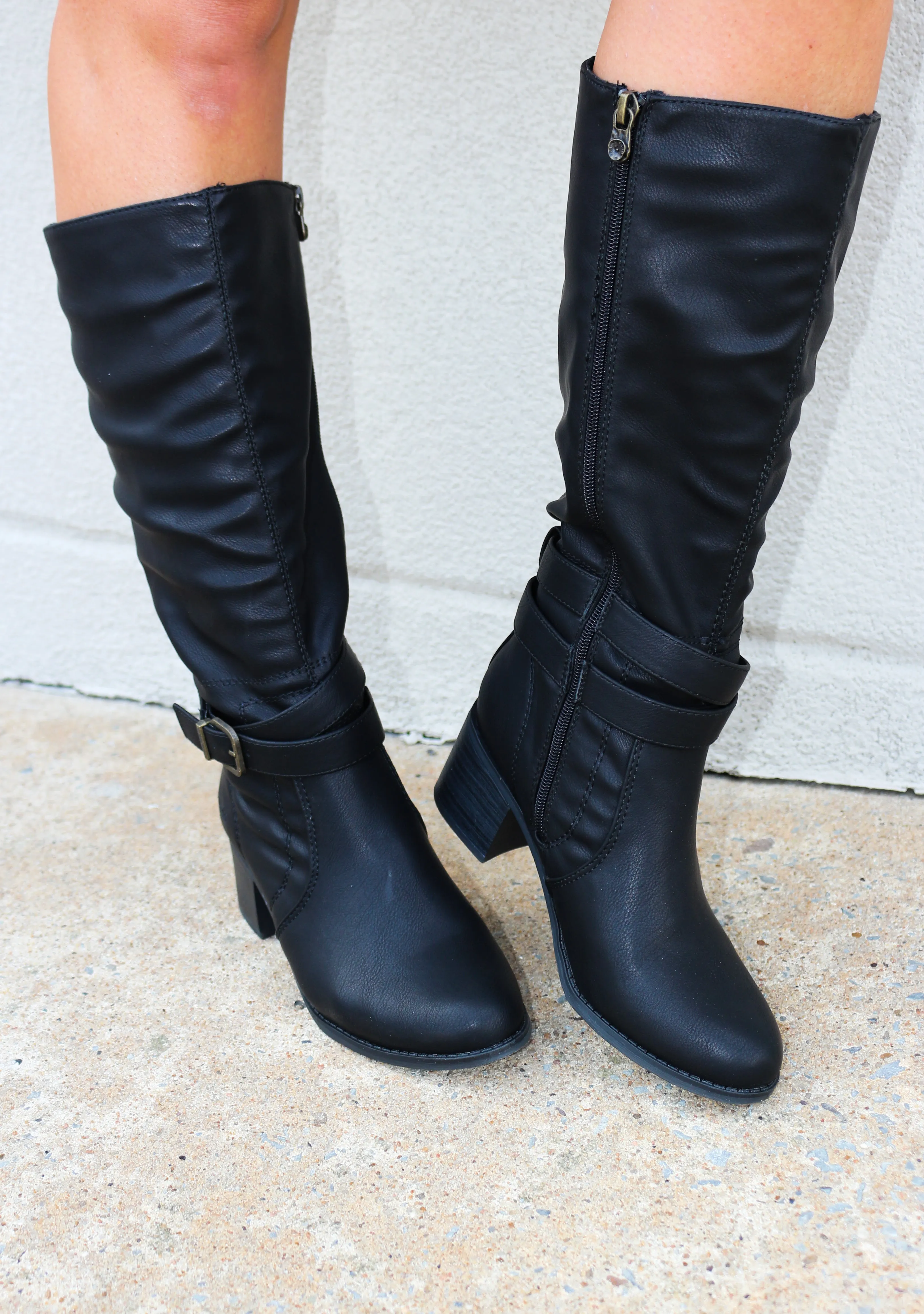 Binda Black Tall Heel Boots