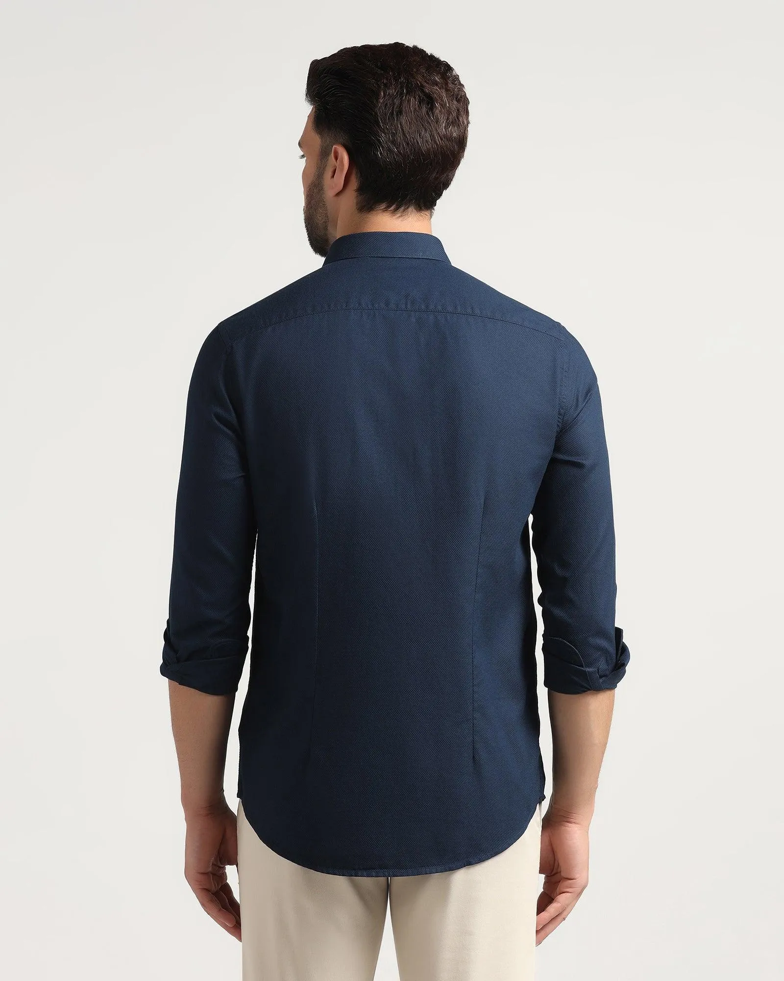 Casual Navy Solid Shirt - Jolt