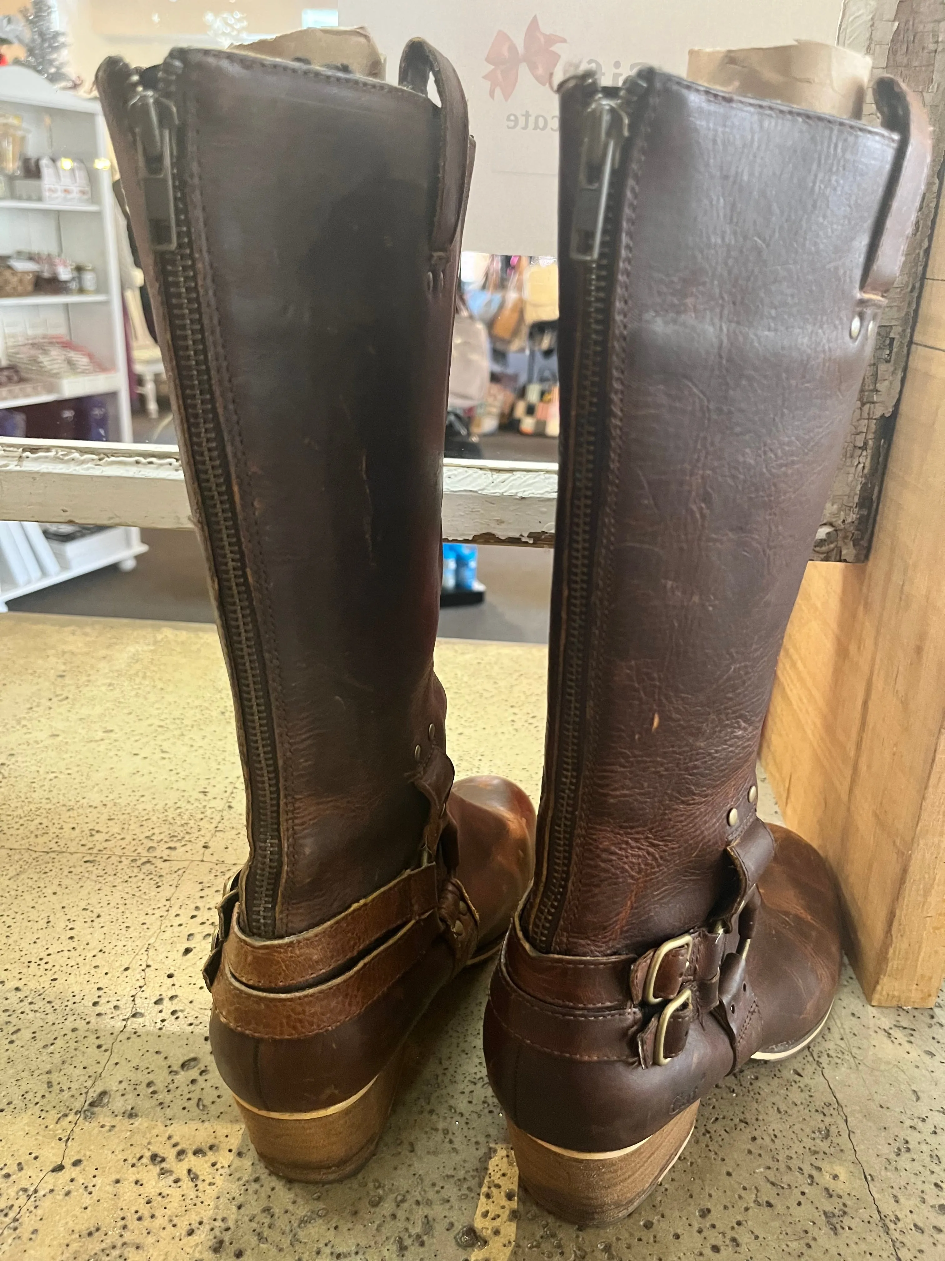 CAT Brand Distressed Cowboy Boots (Size 10)