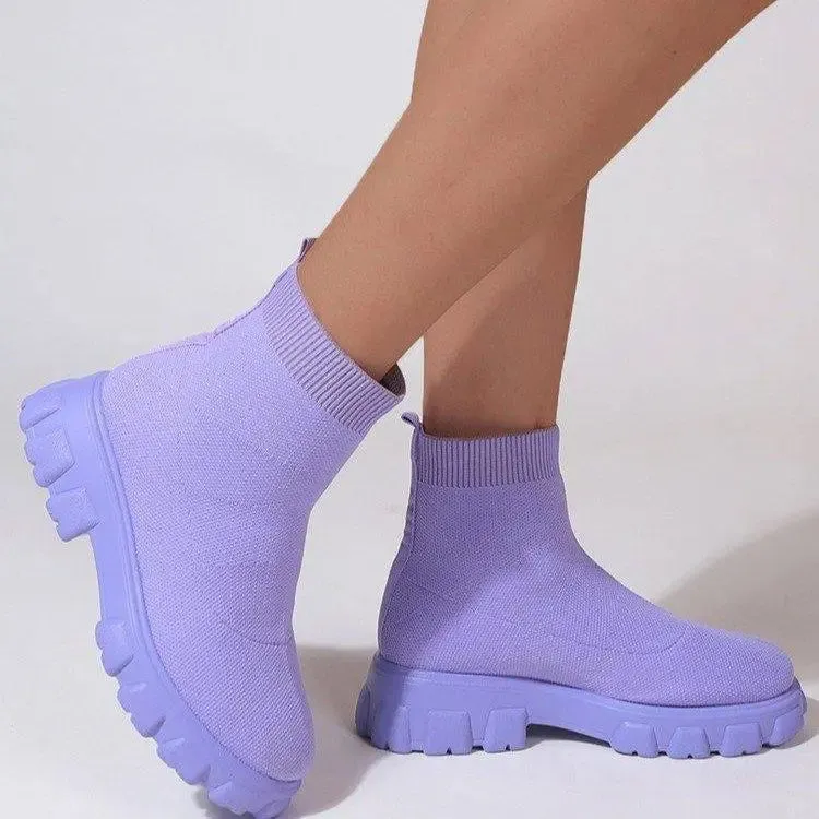 Chunky Sole Sock Boots