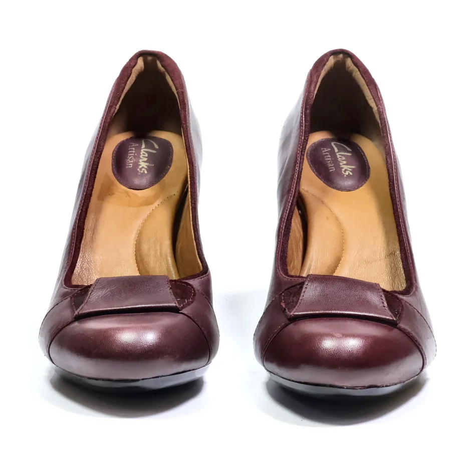 Clarks High-Heel Shoes Fabric Maroon Colour For Women