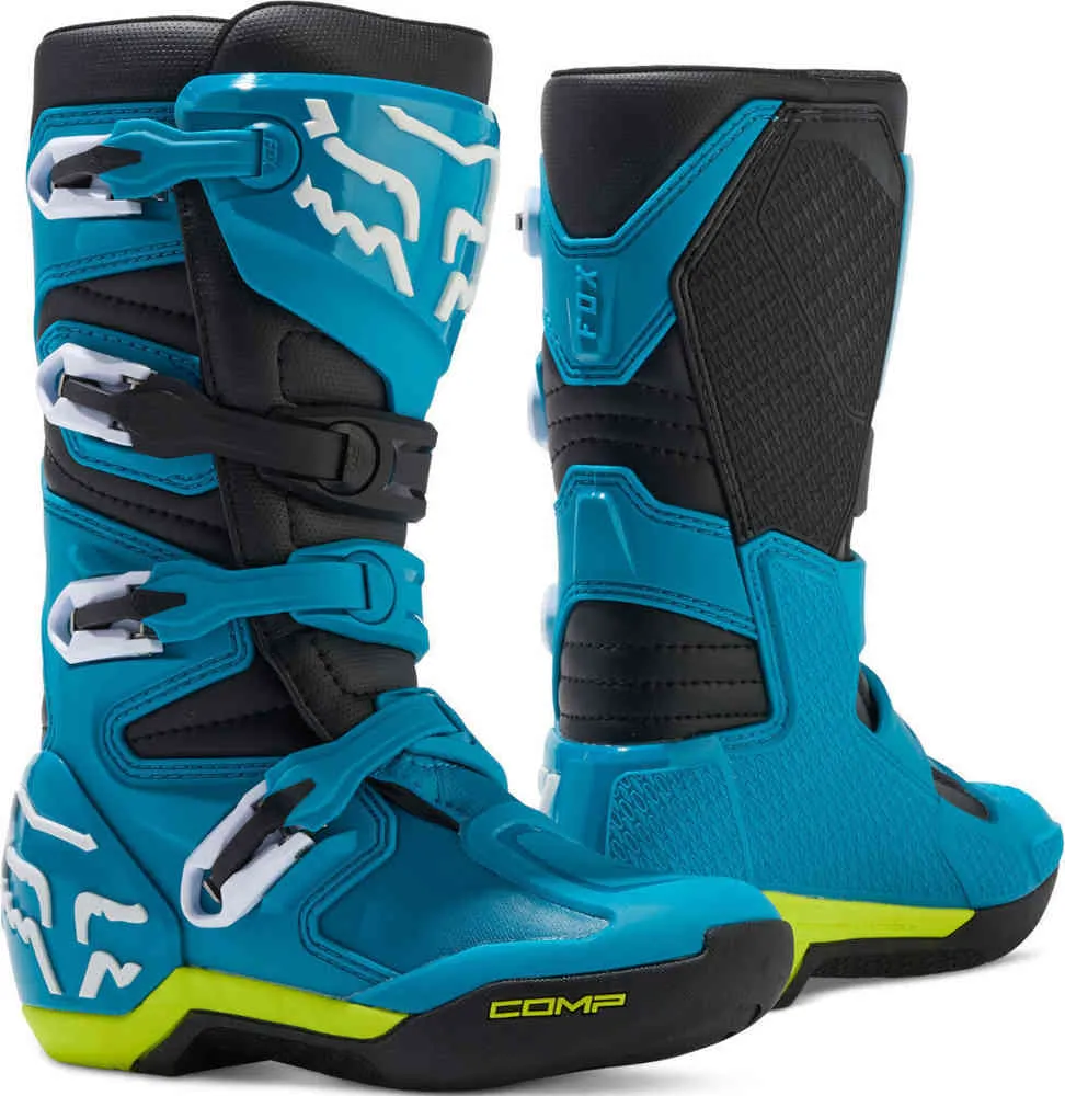 Comp 2023 FOX Youth Motocross Boots, Blue-Black