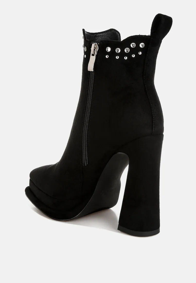 Dalton Studs Embellished High Ankle Boots