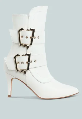 Ebera Chunky Buckle Strap Ankle Boots