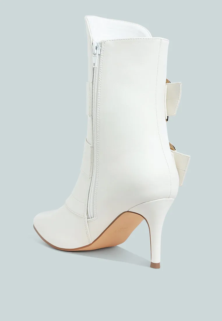 Ebera Chunky Buckle Strap Ankle Boots