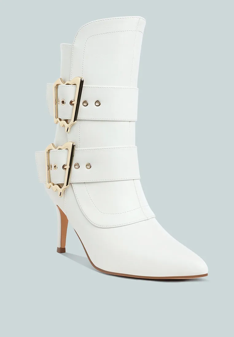 Ebera Chunky Buckle Strap Ankle Boots