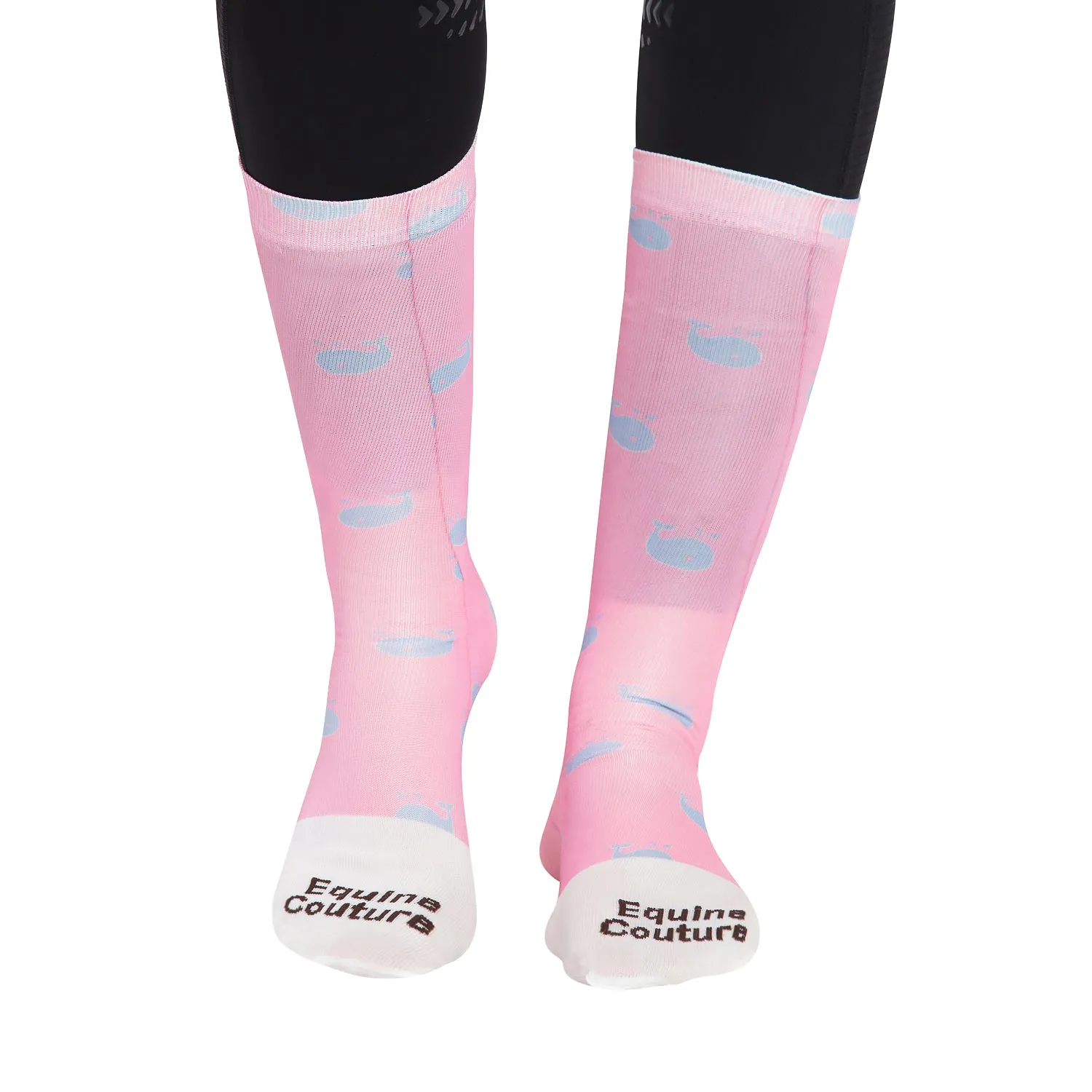 Equine Couture Ladies Whales Half Padded Knee Hi Boot Socks