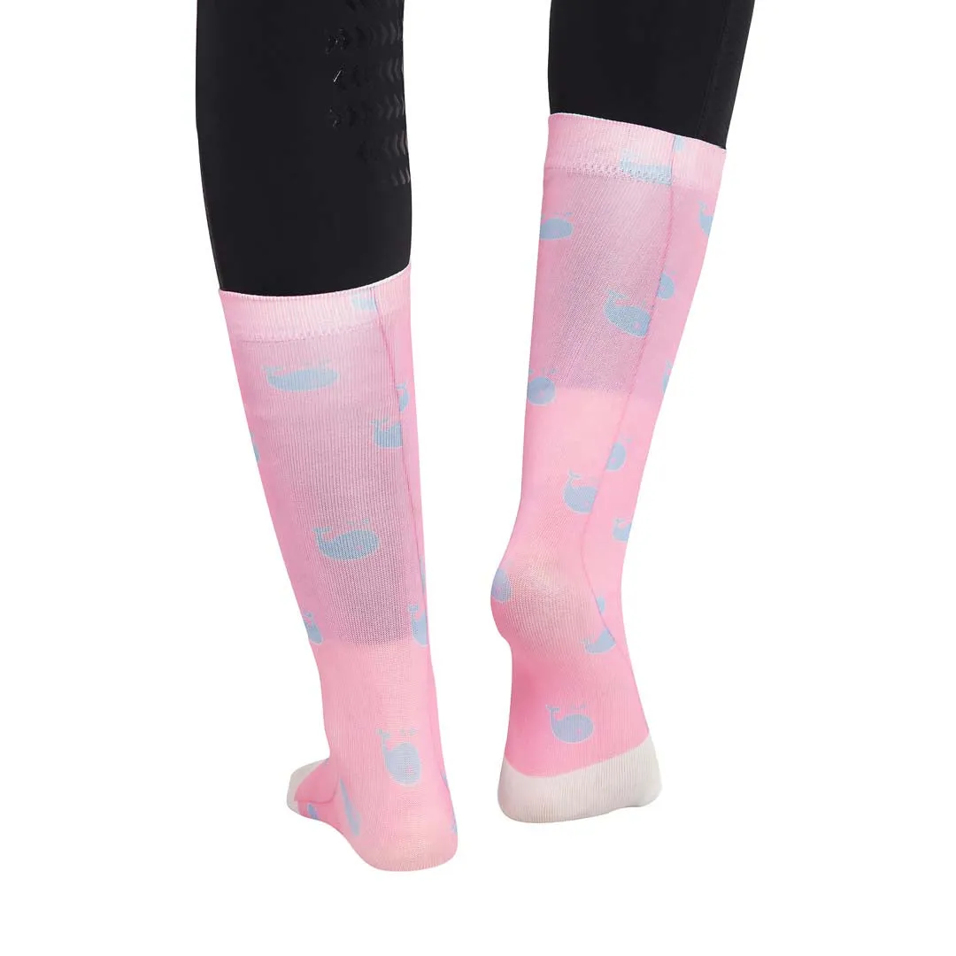 Equine Couture Ladies Whales Half Padded Knee Hi Boot Socks