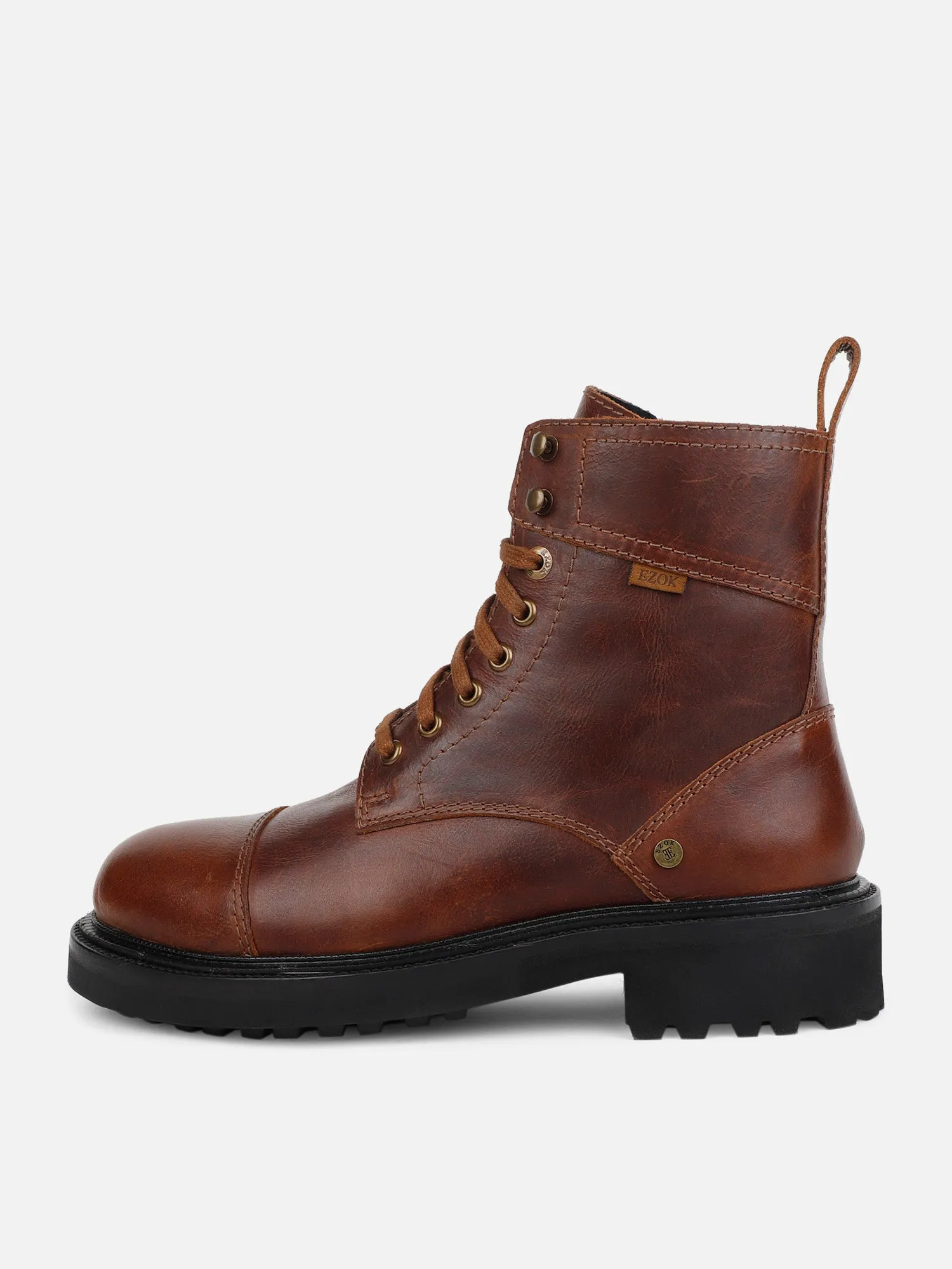 Ezok Leather Lace Up Boots For Men