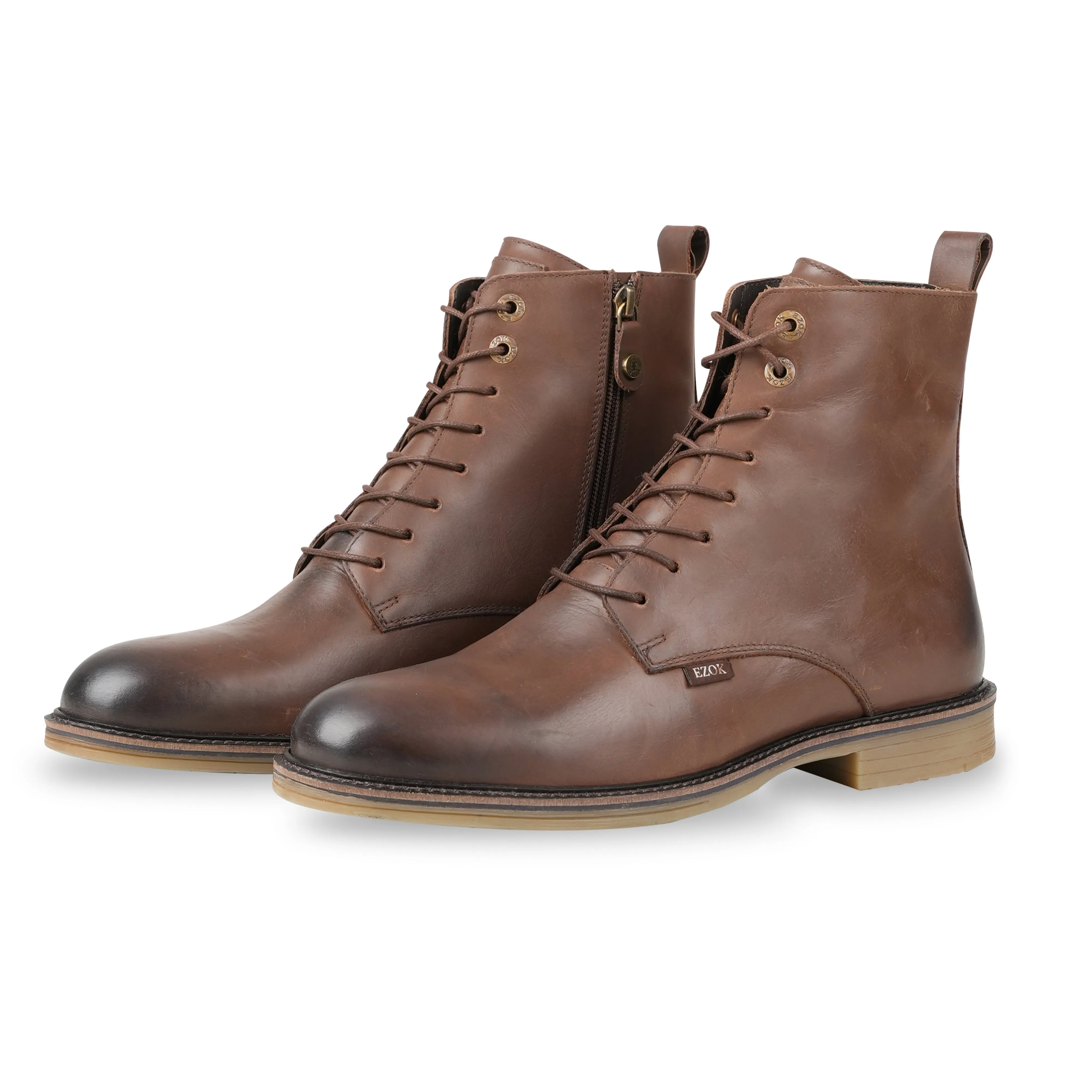 Ezok Leather ZIPPER ANKLE Boots for Men