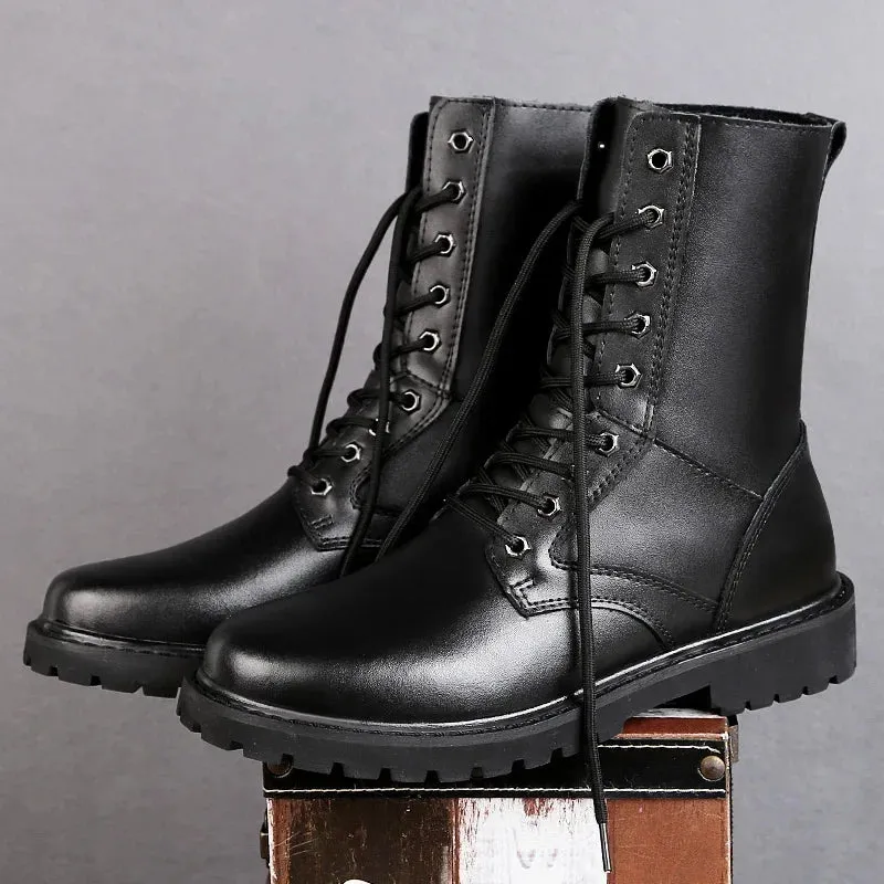 Genuine leather motorcycle boots