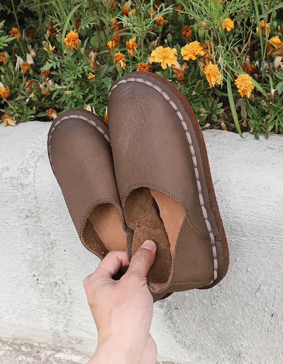 Handmade Soft Leather Comfortable Flat Shoes Loafers