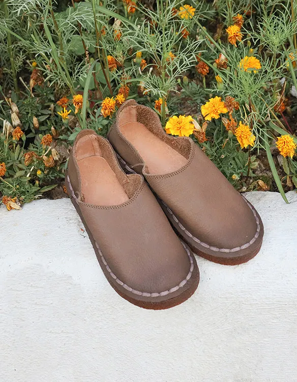 Handmade Soft Leather Comfortable Flat Shoes Loafers