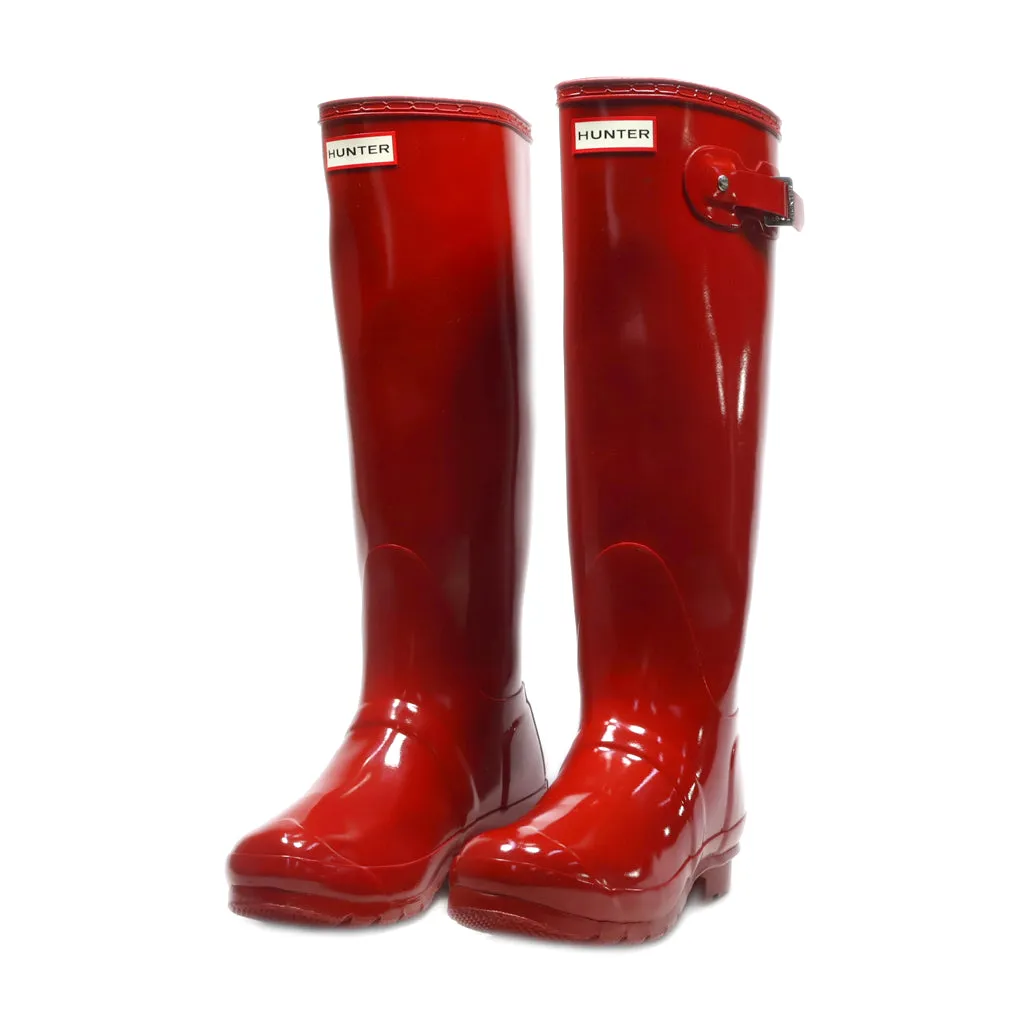 Hunter Nordic Rain Boots Rubber Red Colour For Women