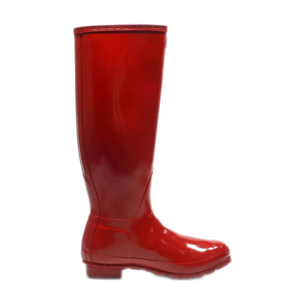 Hunter Nordic Rain Boots Rubber Red Colour For Women