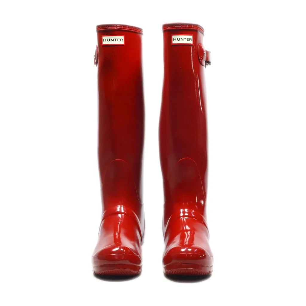 Hunter Nordic Rain Boots Rubber Red Colour For Women