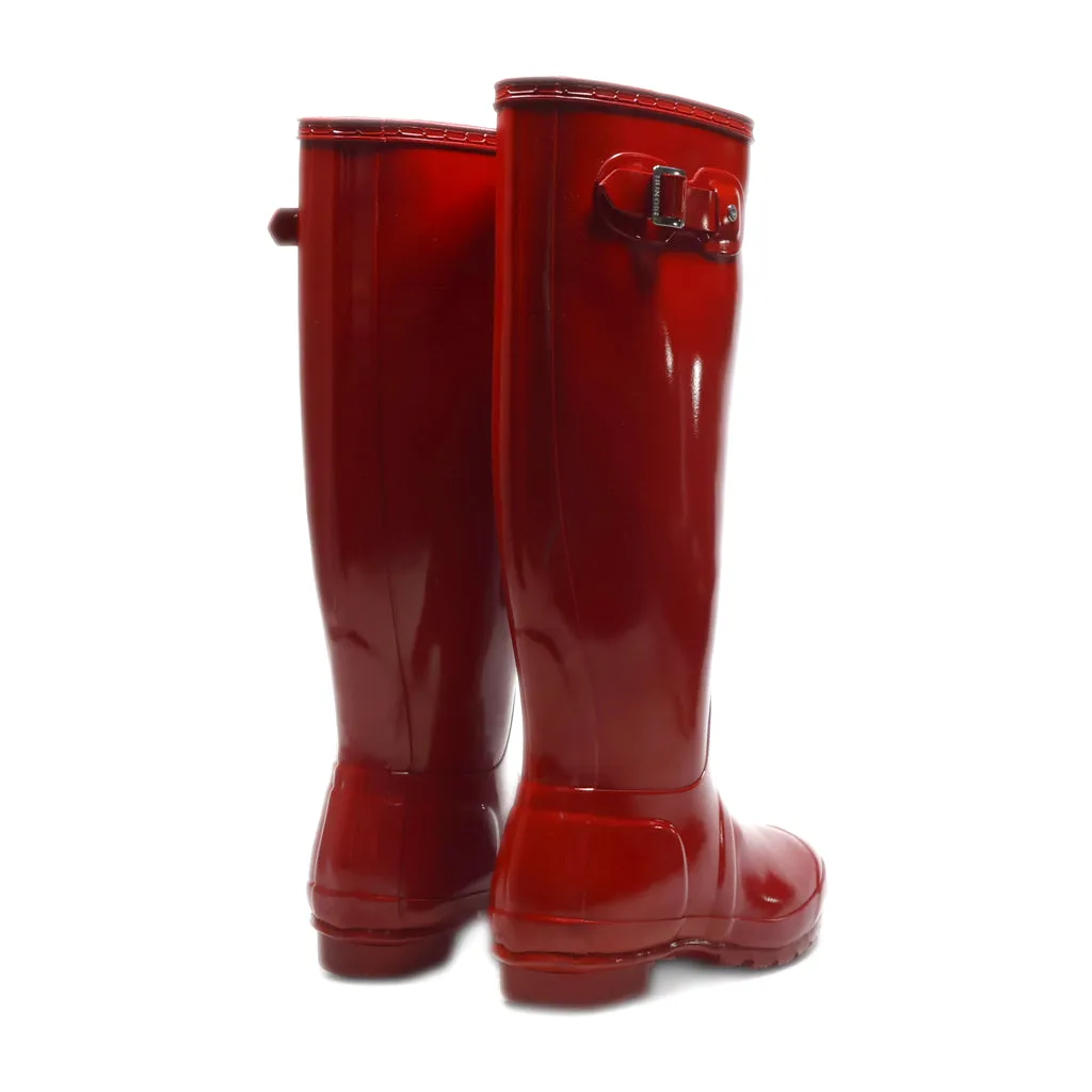 Hunter Nordic Rain Boots Rubber Red Colour For Women