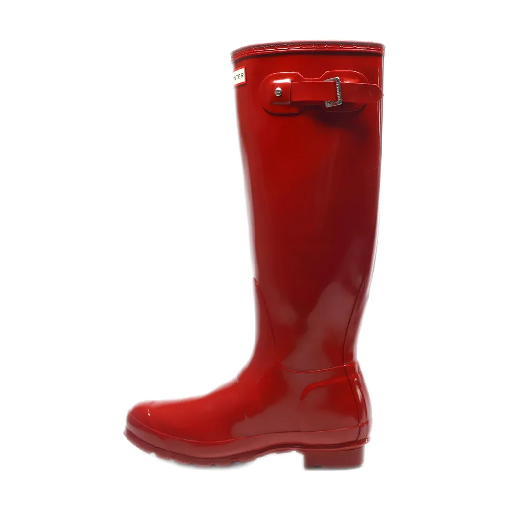 Hunter Nordic Rain Boots Rubber Red Colour For Women