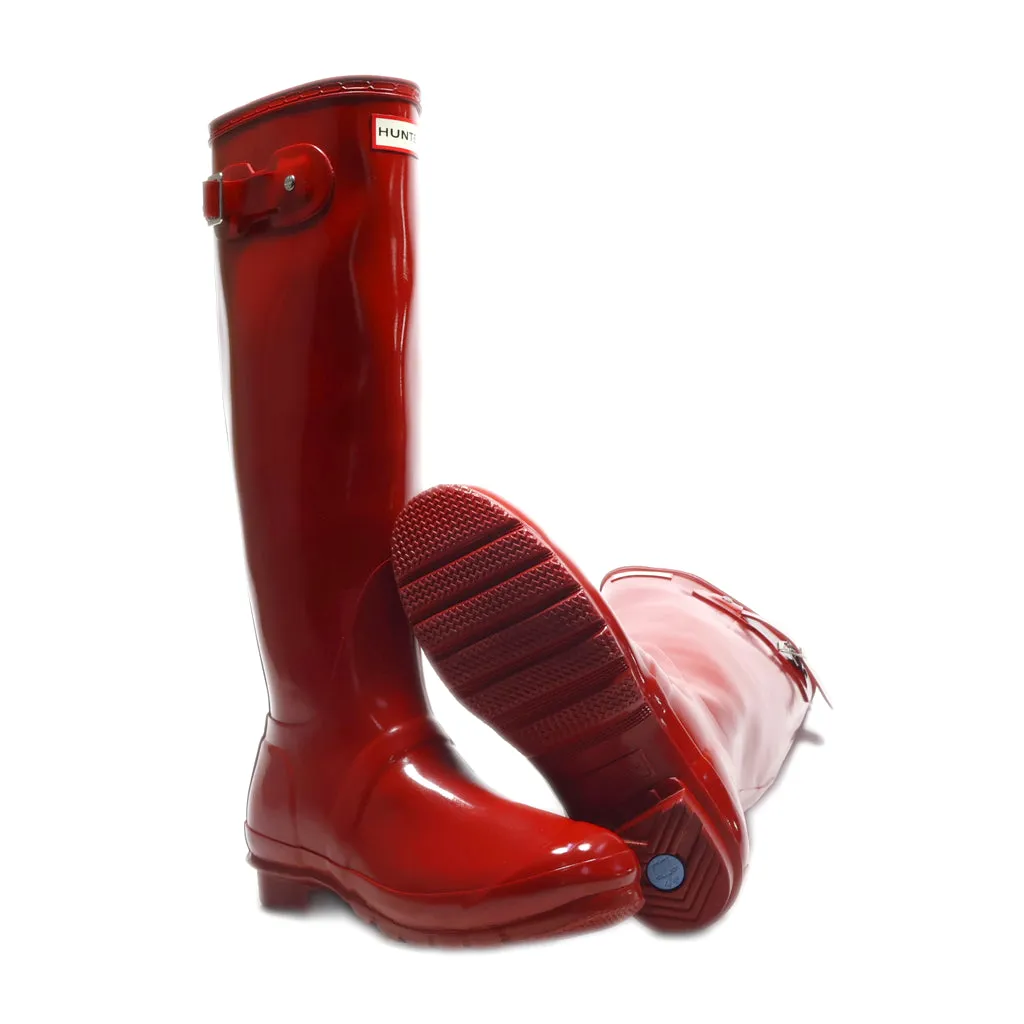 Hunter Nordic Rain Boots Rubber Red Colour For Women