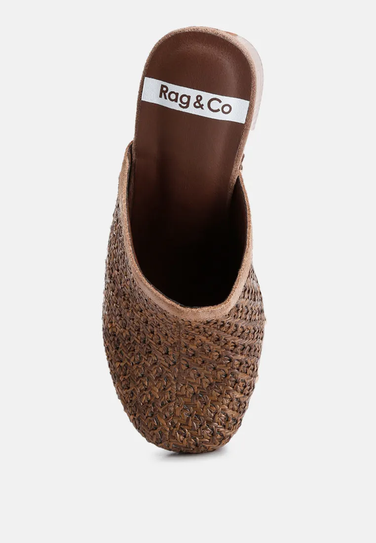 Jeydena Raffia Platform Clogs