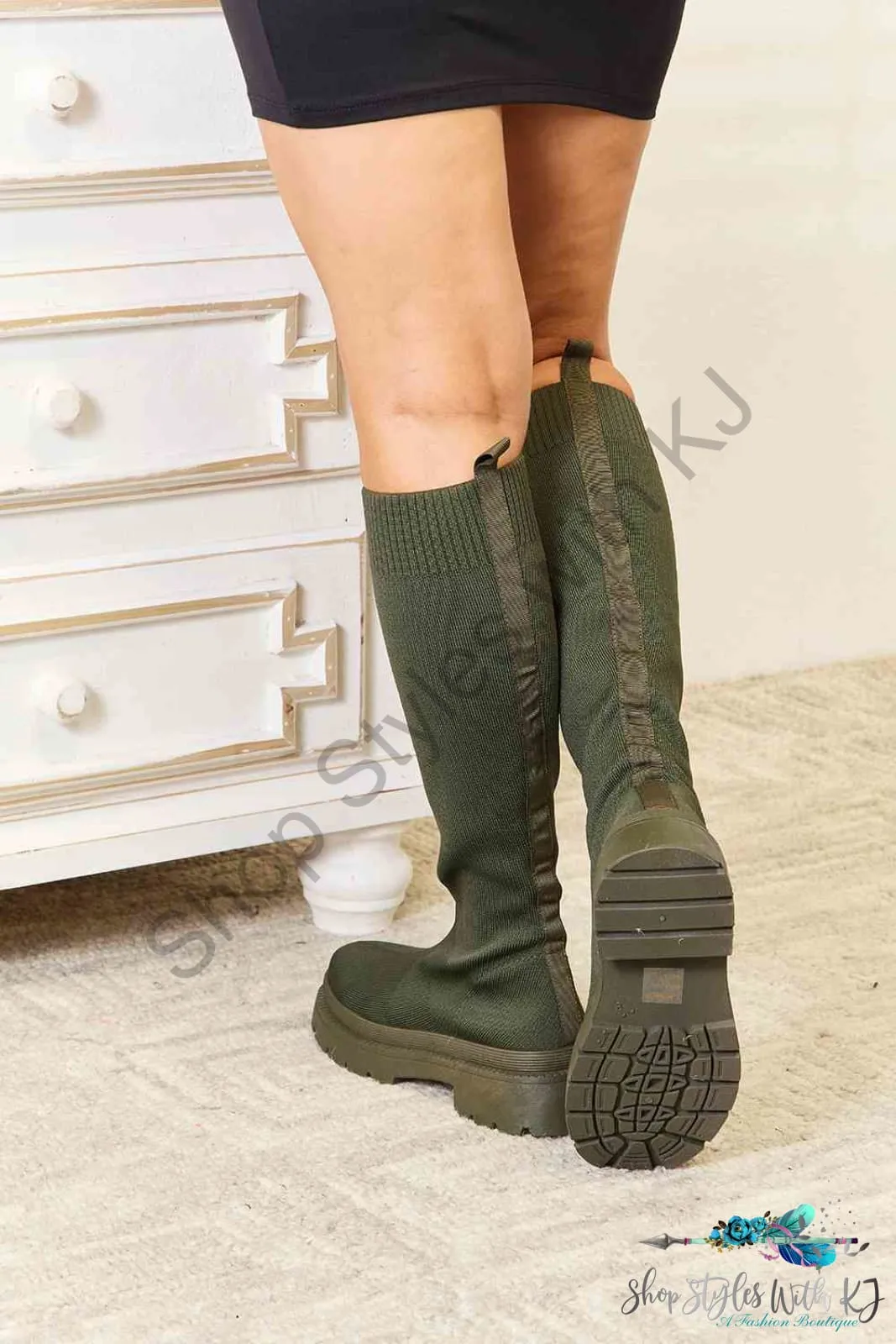 Knee High Platform Sock Boots