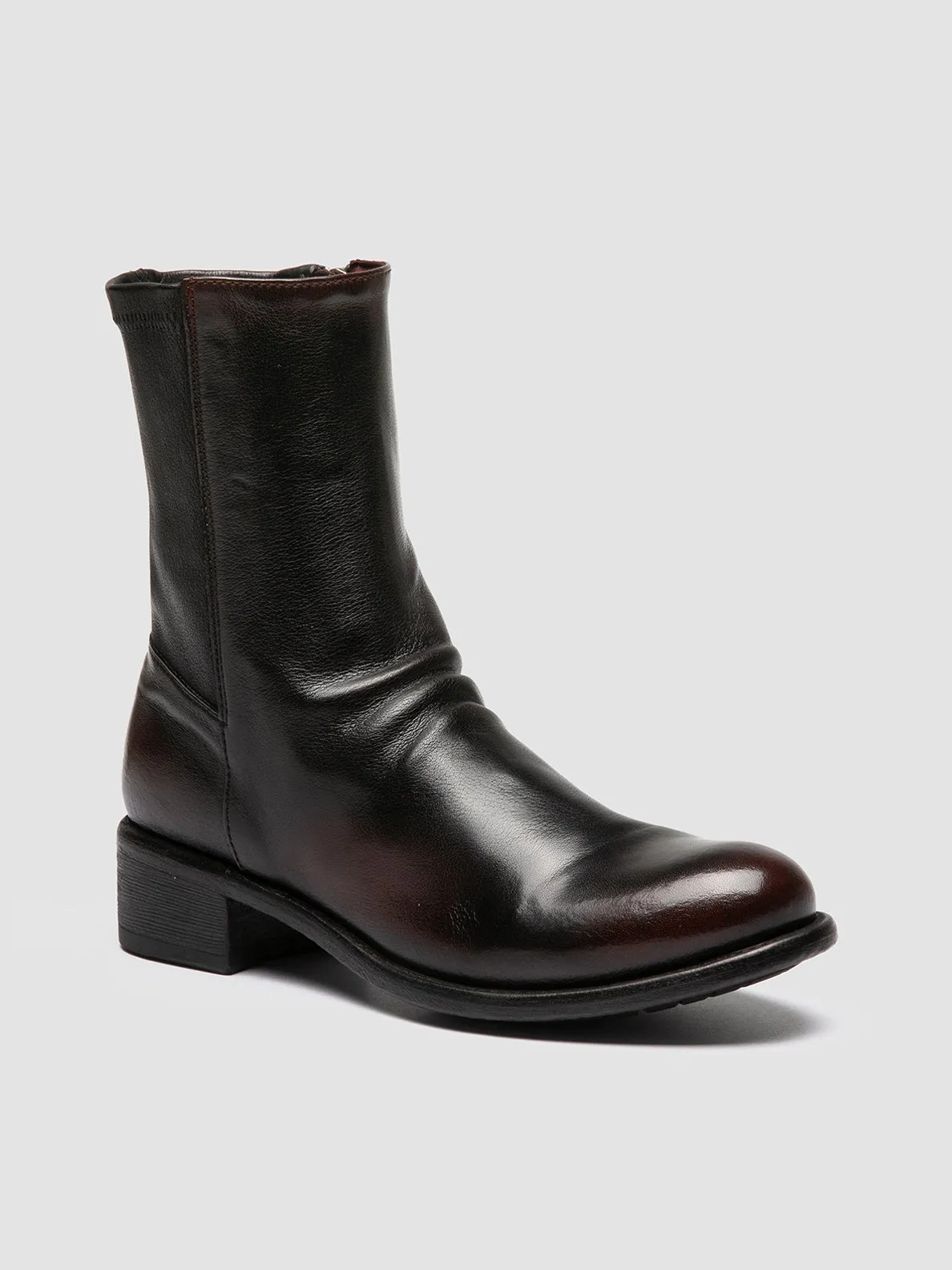 LIS 004 - Brown Leather Zipped Boots