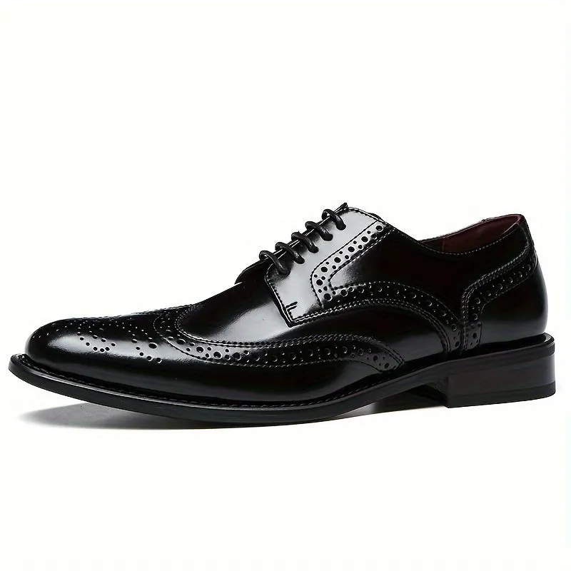 Mens Wingtip Brogue Oxford Shoes - Premium Leather Upper, Ultra-Comfy, Slip-Resistant, Durable, Versatile for Casual & Formal Occasions - High-Quality Mens Footwear