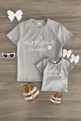 Mom & Me - "Airplane Mode" Gray Top