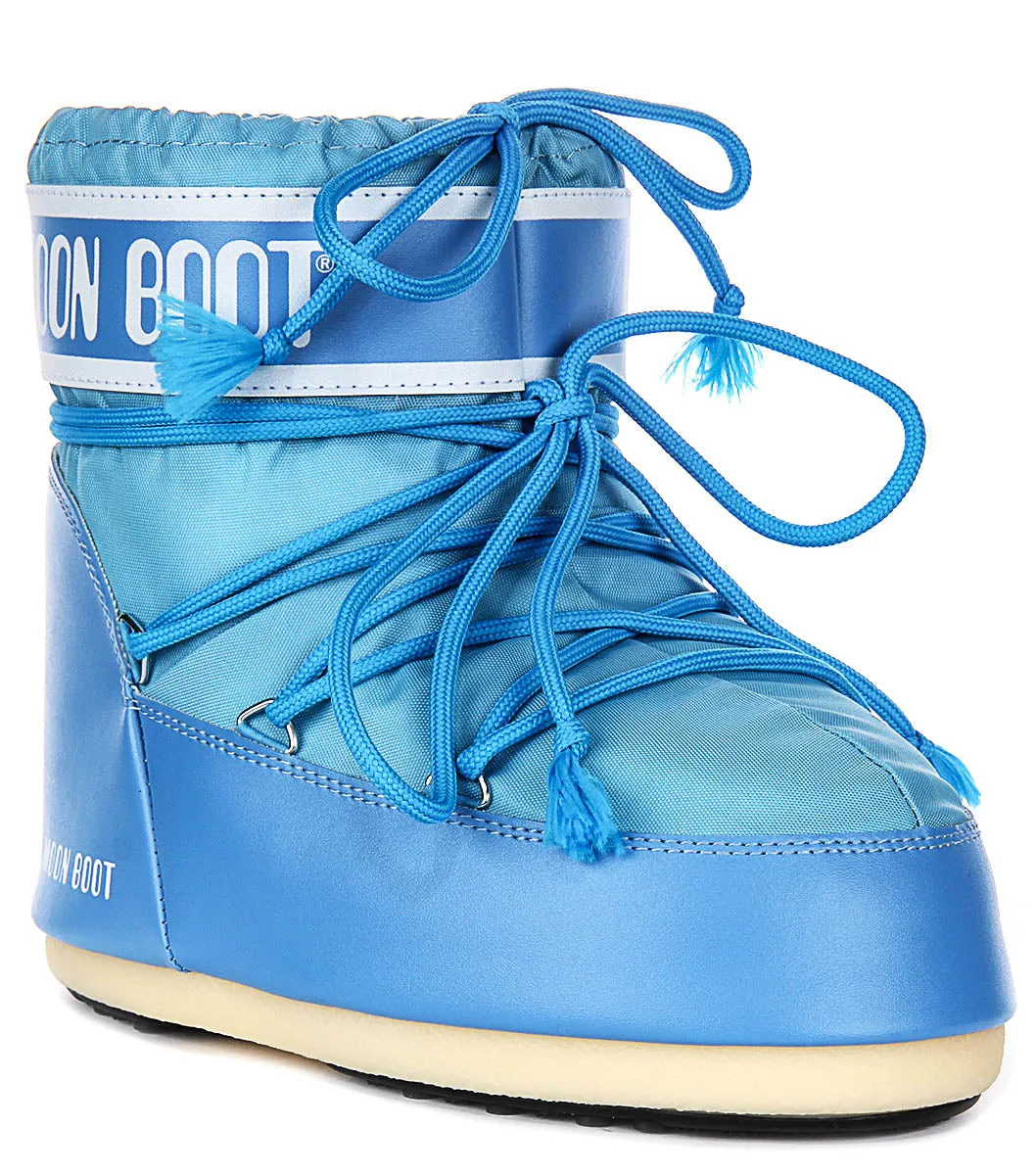 Moon Boot Icon Low Nylon In Sky Blue For Women