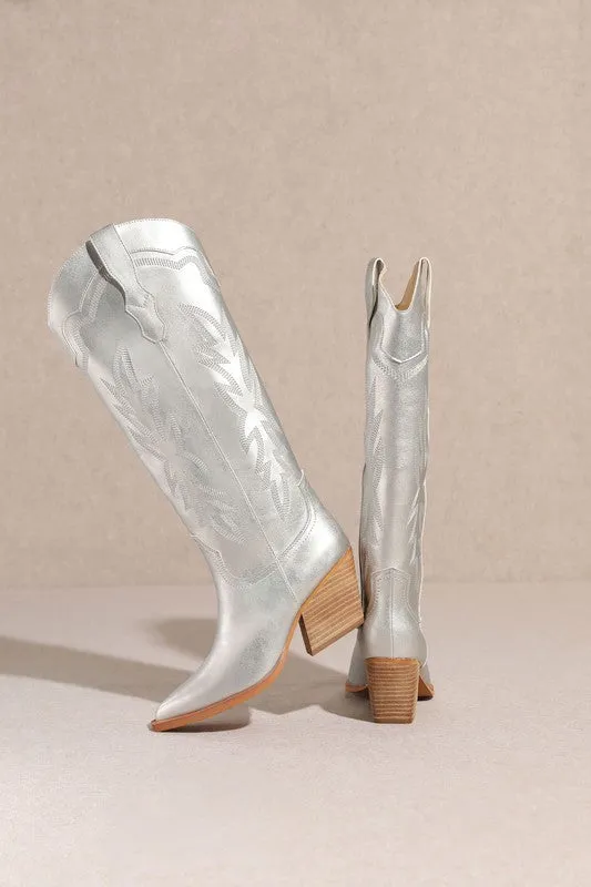 NEW!! "Going West" Knee High Boots in Silver