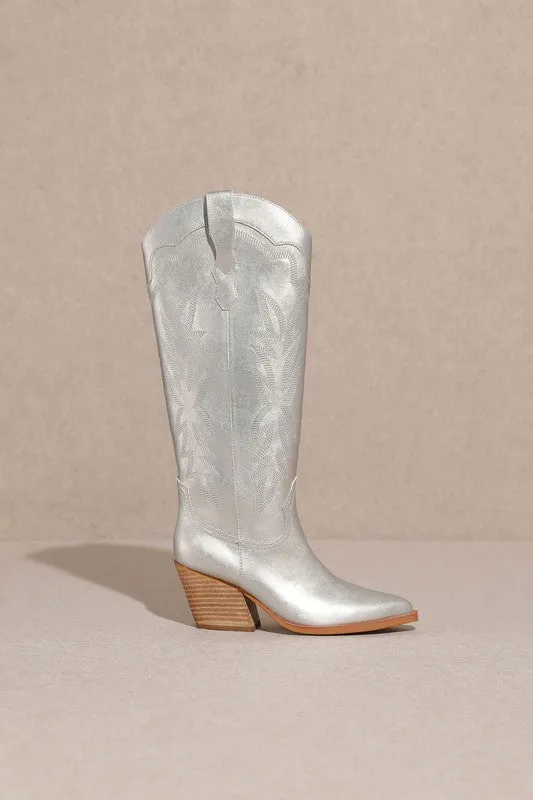 NEW!! "Going West" Knee High Boots in Silver