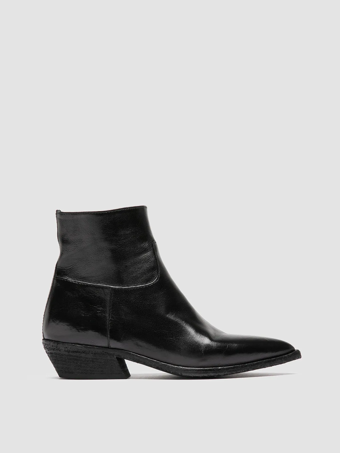 NOELIE DD 102 - Black Leather Zipped Boots