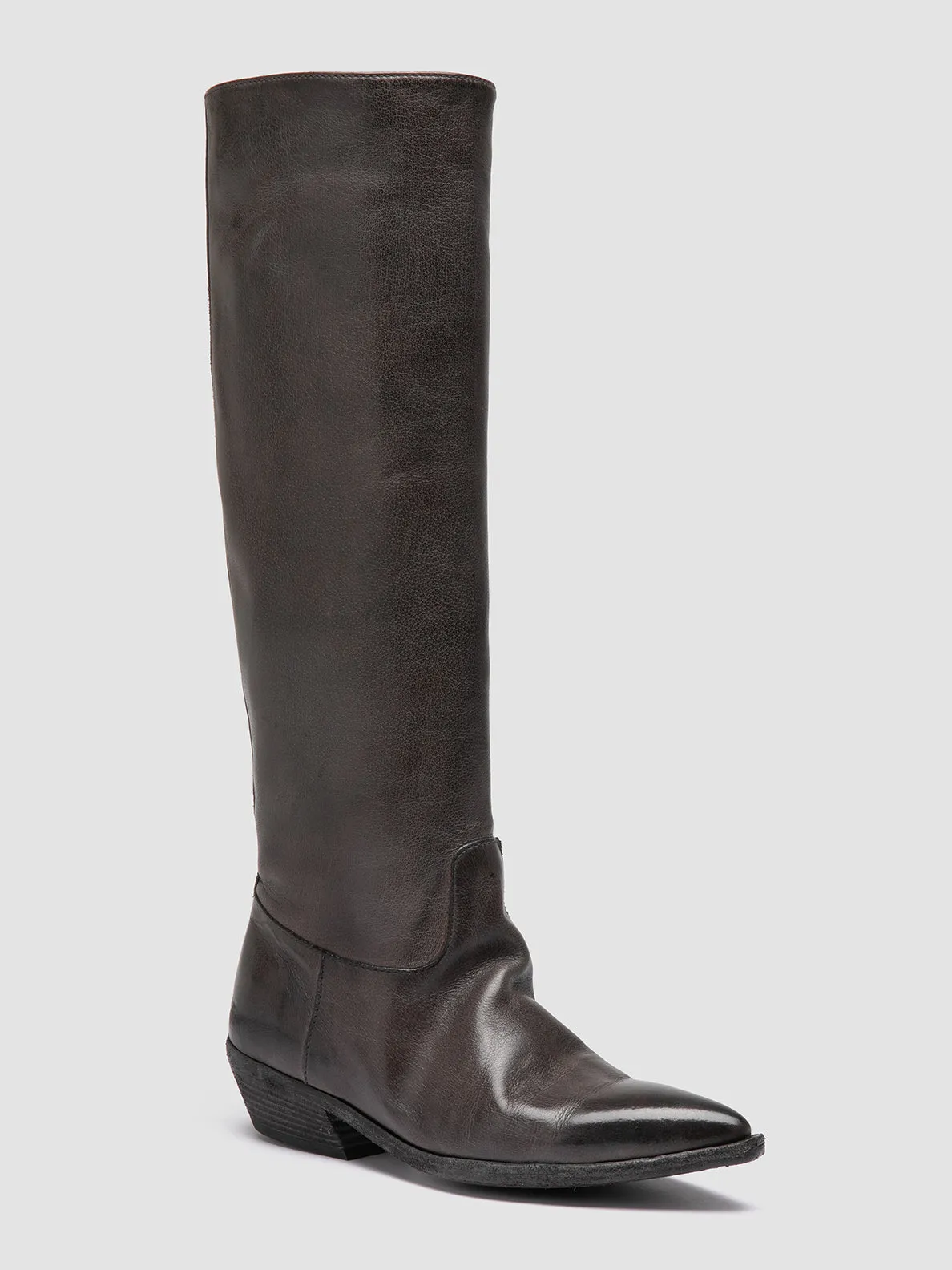 NOELIE DD 104 - Gray Leather Pull On Boots