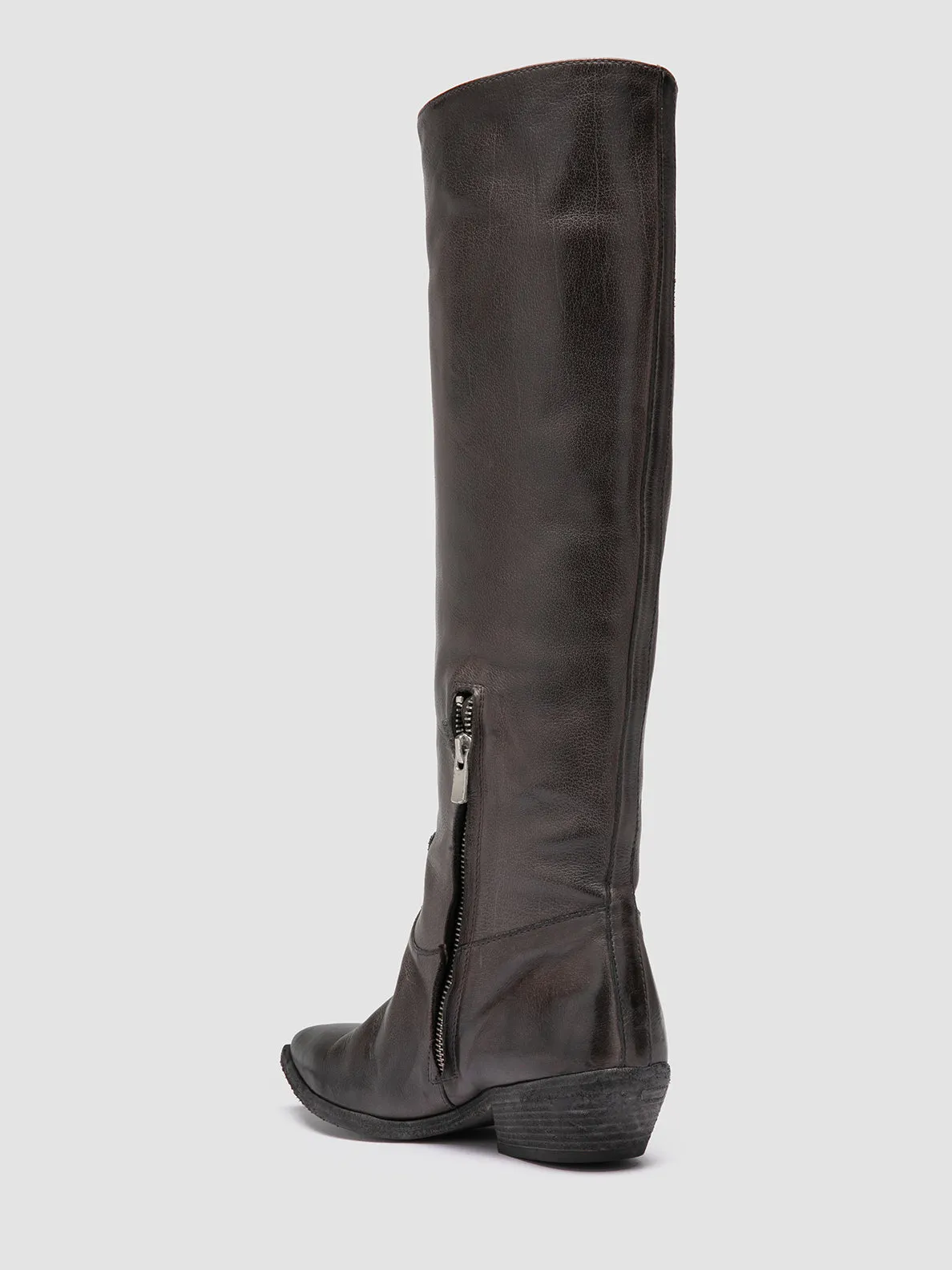 NOELIE DD 104 - Gray Leather Pull On Boots