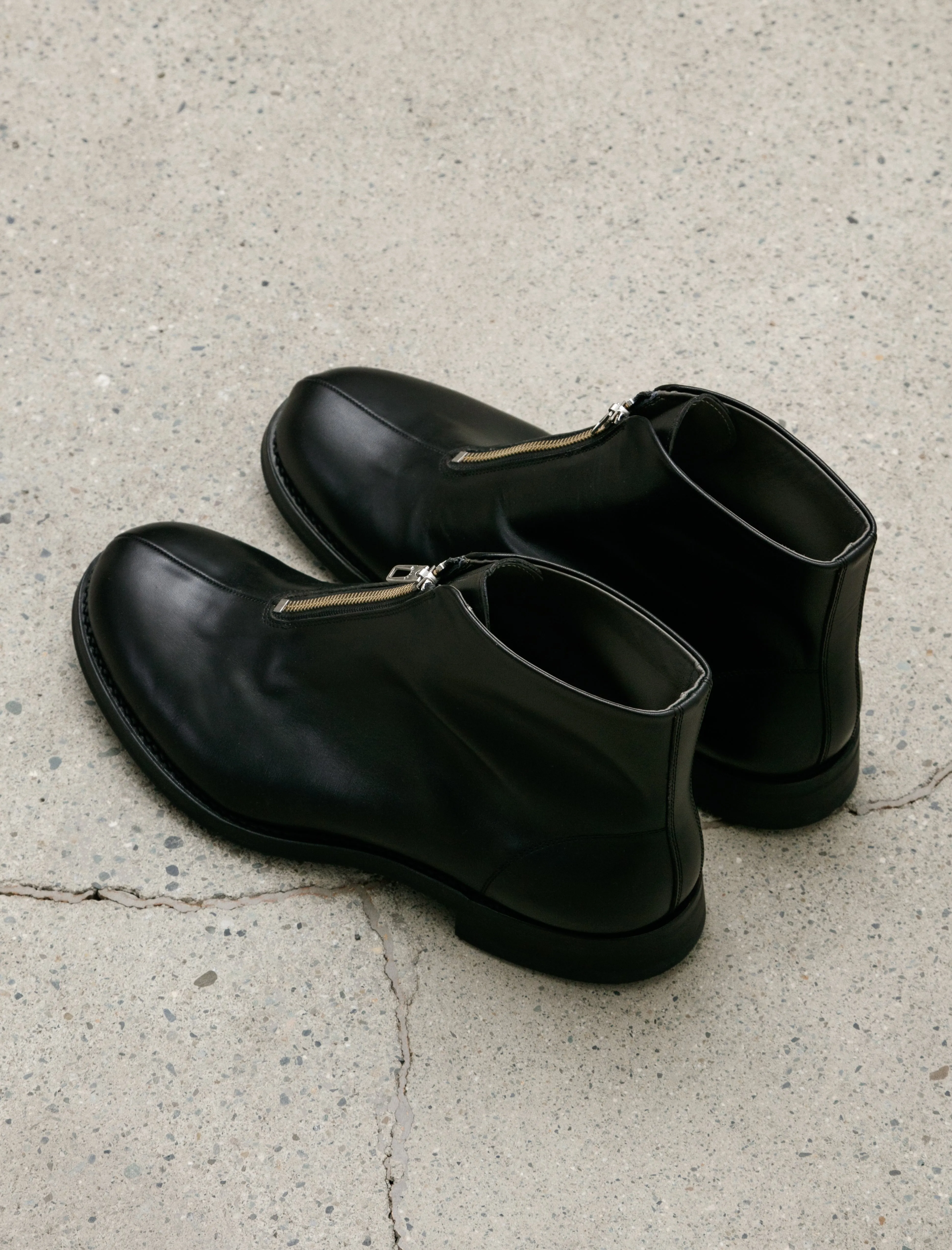 Phigvel Aviator Zip Boots Calfskin Black