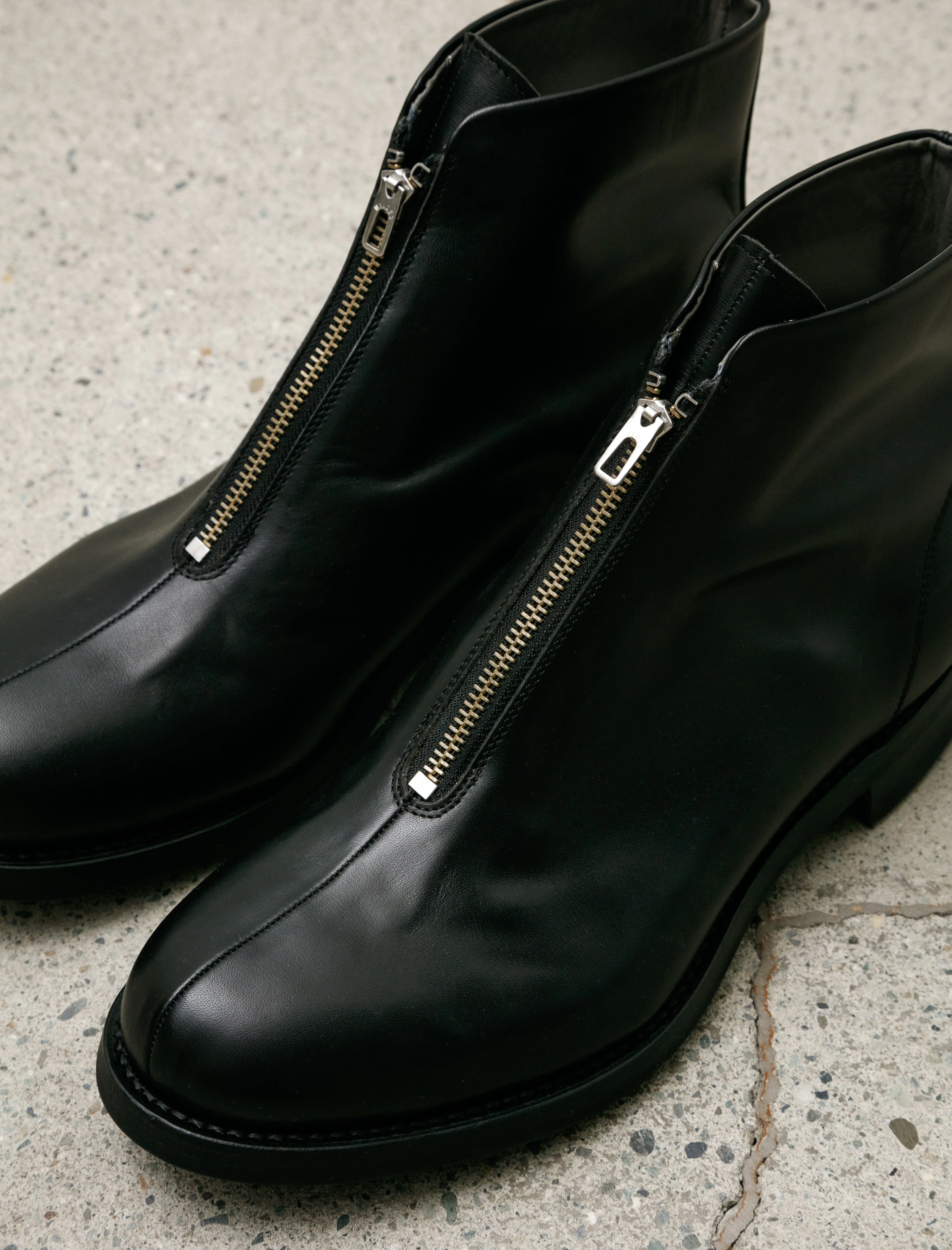 Phigvel Aviator Zip Boots Calfskin Black