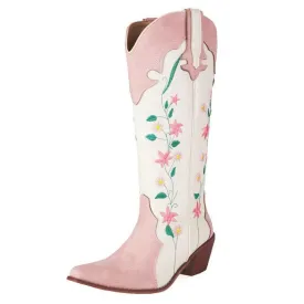 Pink Floral Cowboy Boots