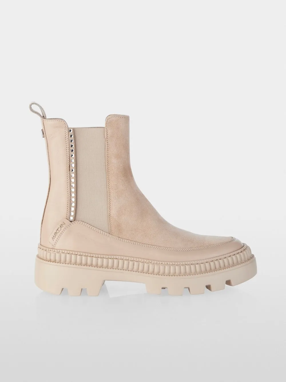 Pure Stone Chelsea Boots With Stud Detail