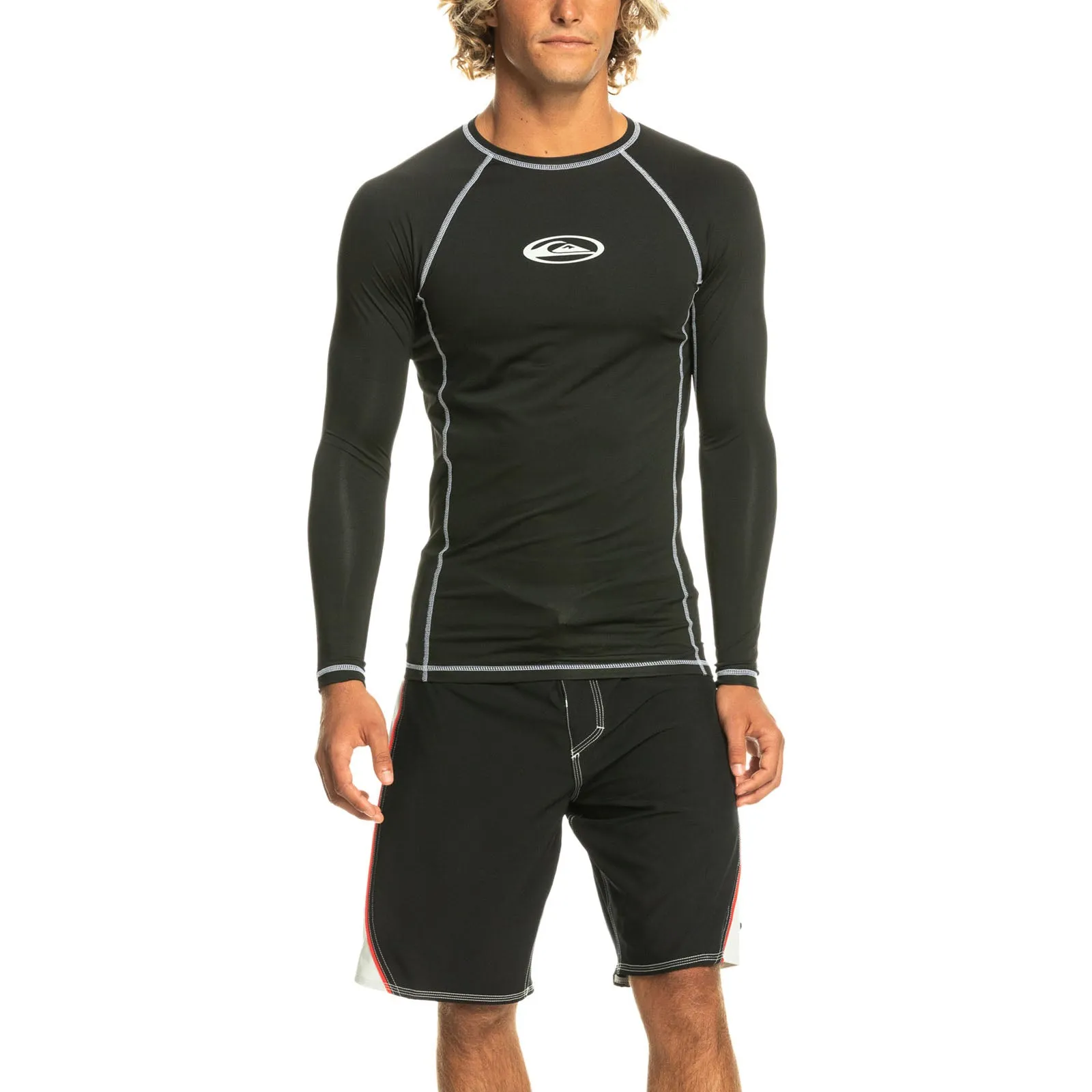 Quiksilver Mens Saturn Protect Long Sleeve UPF 50 Rash Vest - Black