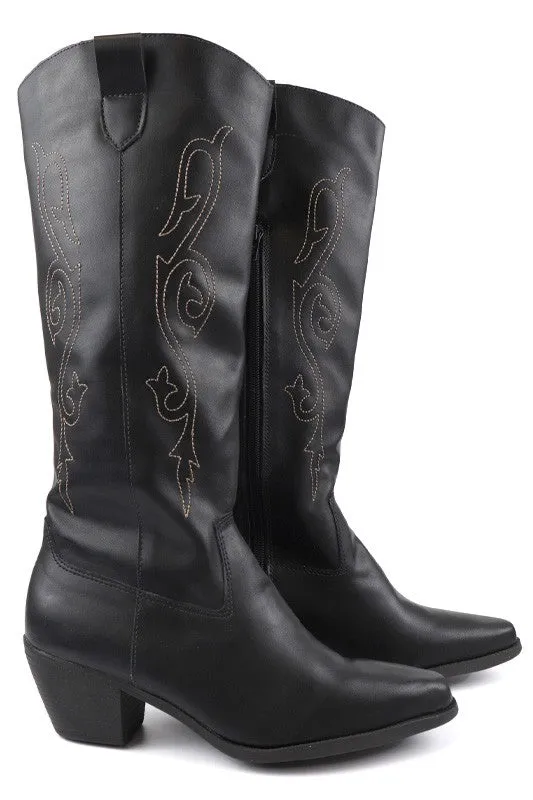 Samantha Western Style Tall Boots