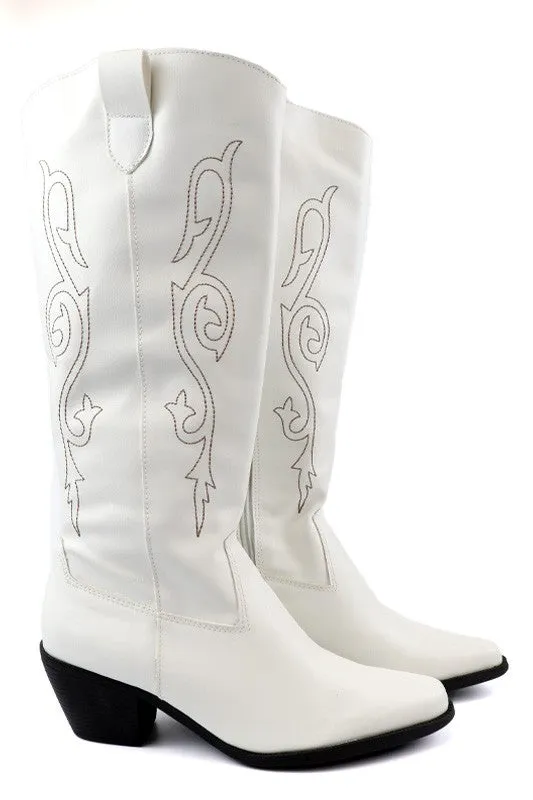 Samantha Western Style Tall Boots