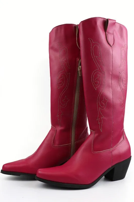 Samantha Western Style Tall Boots