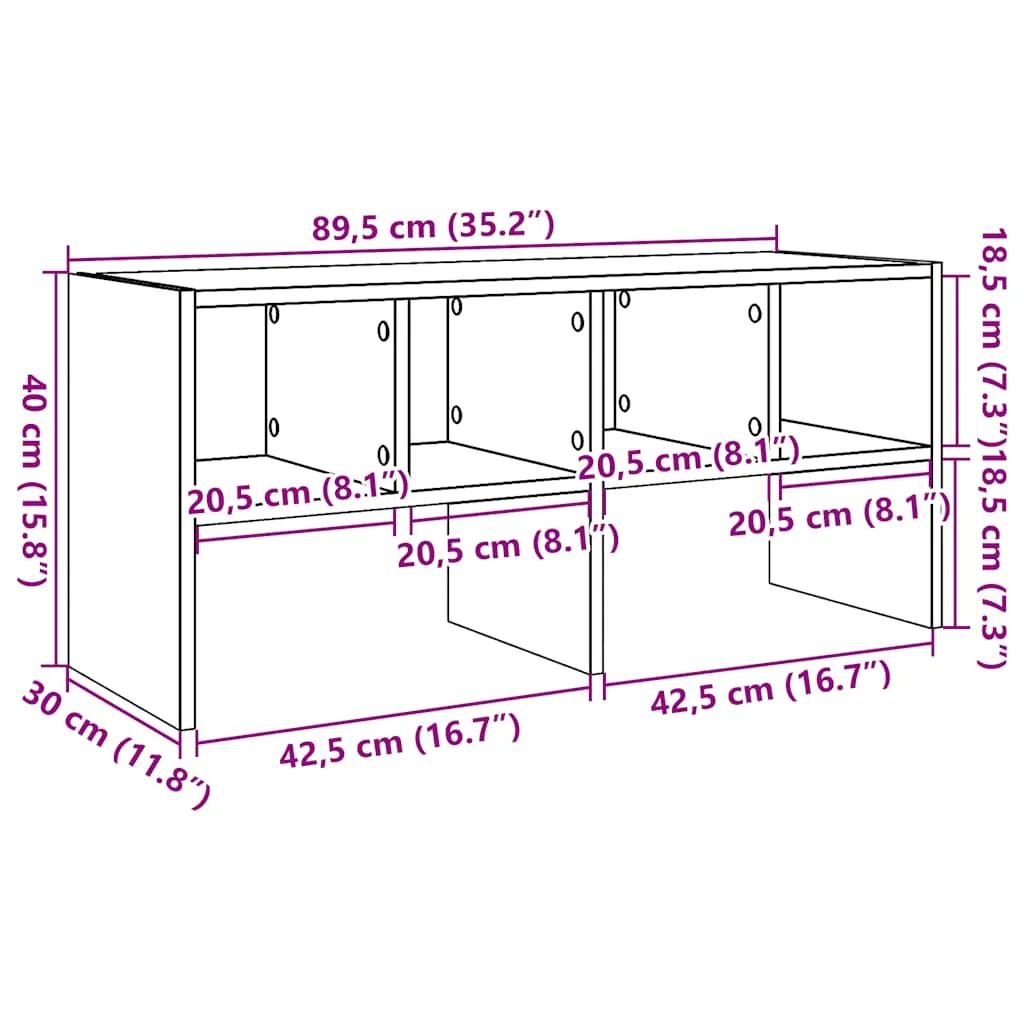 Shoe Rack Stackable Sonoma Oak 89.5x30x40 cm