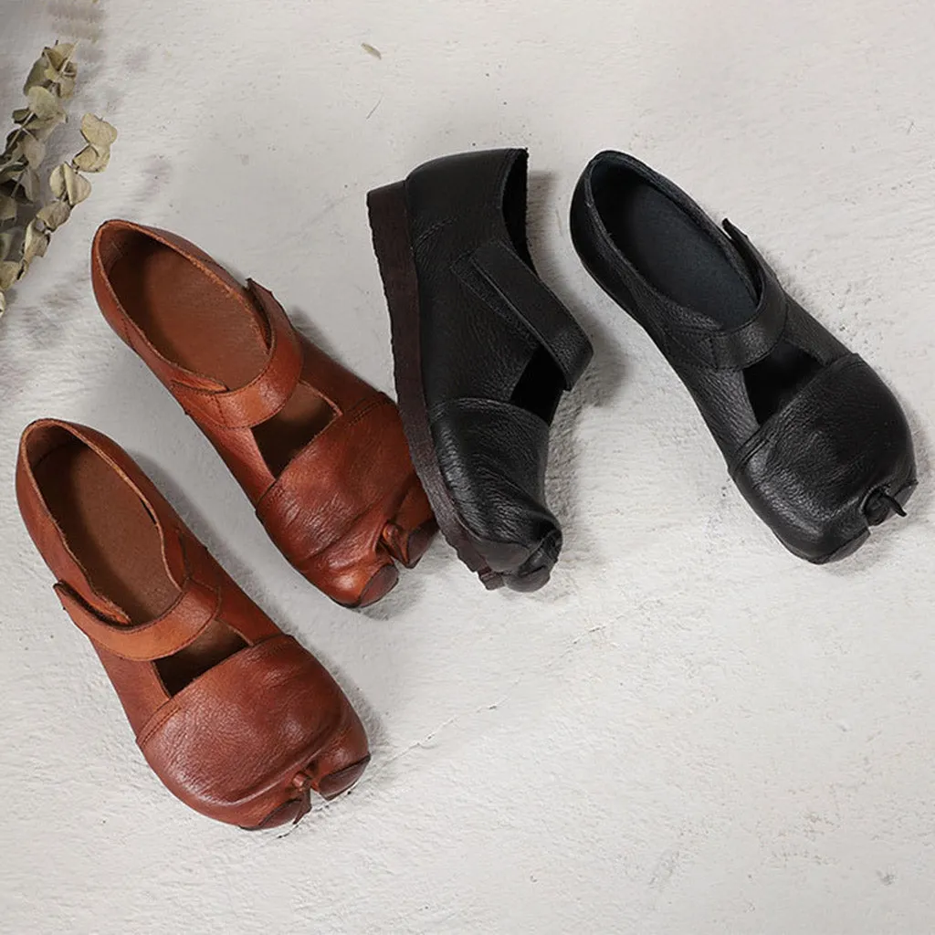 Spring Retro Leather Split Toe Comfortable Shoes