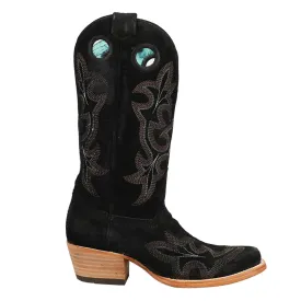 Suede Embroidery Square Toe Cowboy Boots